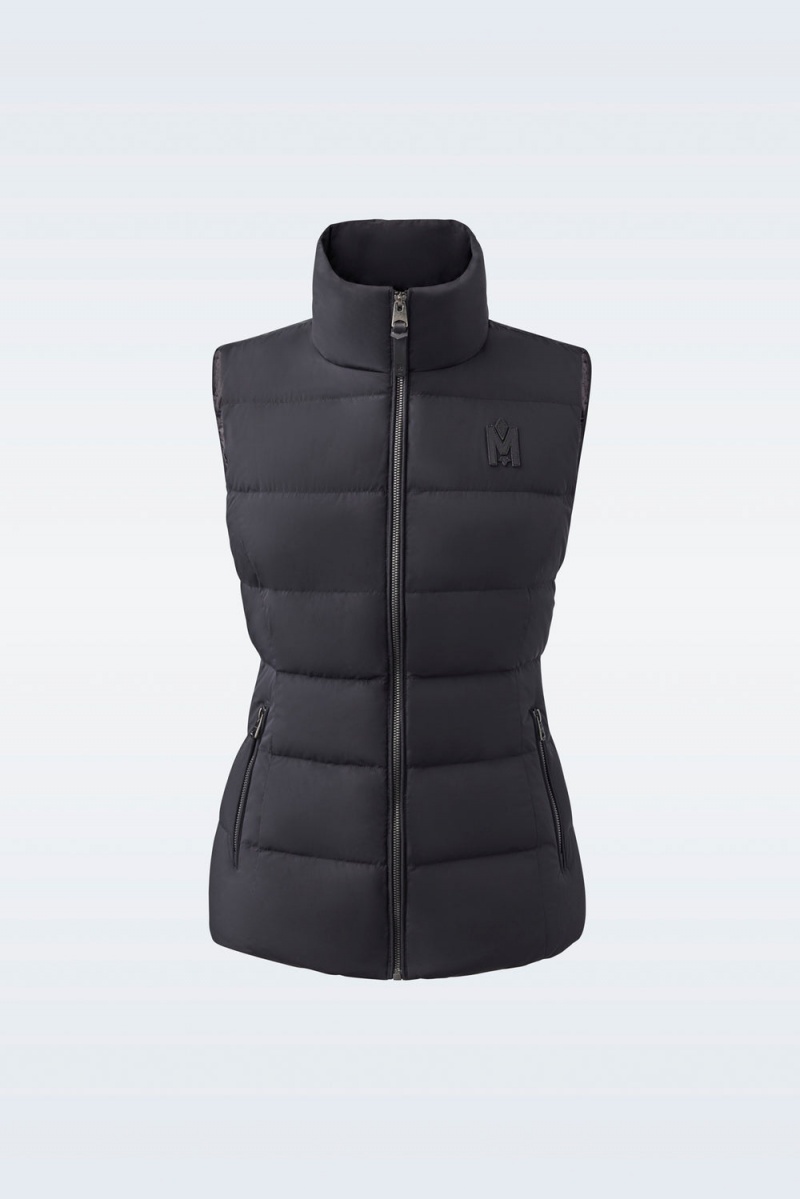 Mackage Gisela Stretch Light Down Stand Collar Väst Dam Svarta | OJAHG-6032