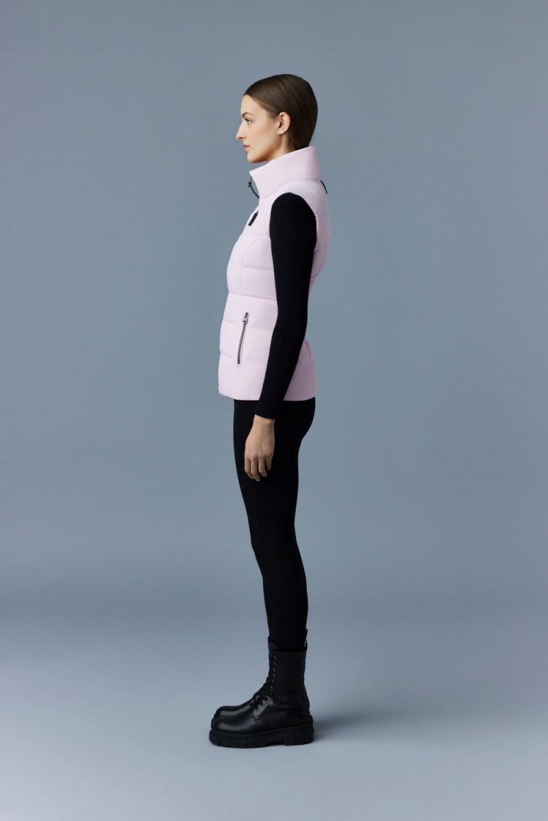 Mackage Gisela Stretch Light Down Stand Collar Väst Dam Rosa | FYHRO-5192