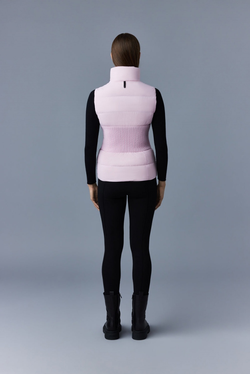 Mackage Gisela Stretch Light Down Stand Collar Väst Dam Rosa | FYHRO-5192