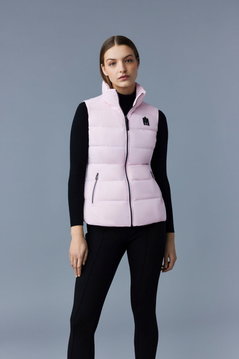 Mackage Gisela Stretch Light Down Stand Collar Väst Dam Rosa | FYHRO-5192