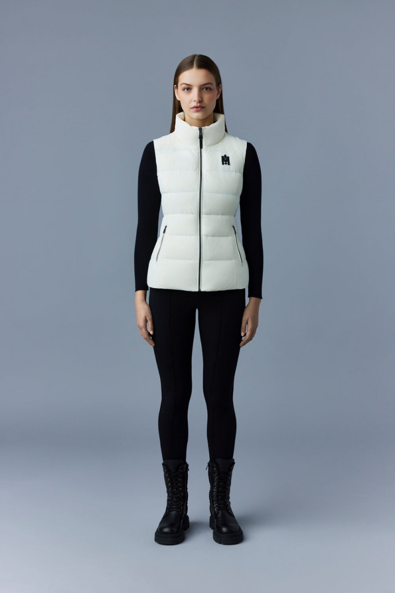 Mackage Gisela Stretch Light Down Stand Collar Väst Dam Grädde | QBHRU-2057