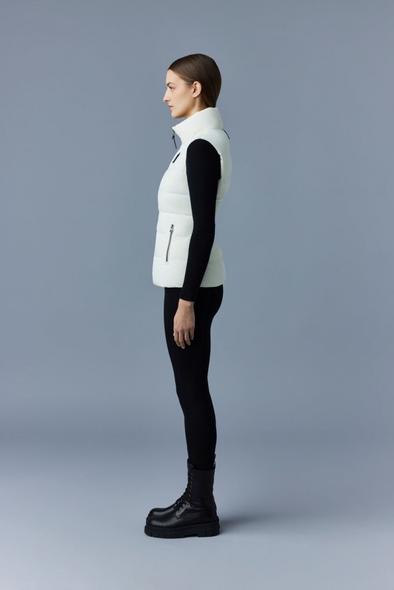 Mackage Gisela Stretch Light Down Stand Collar Väst Dam Grädde | QBHRU-2057