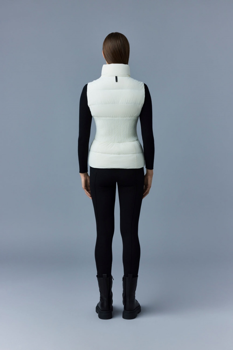 Mackage Gisela Stretch Light Down Stand Collar Väst Dam Grädde | QBHRU-2057