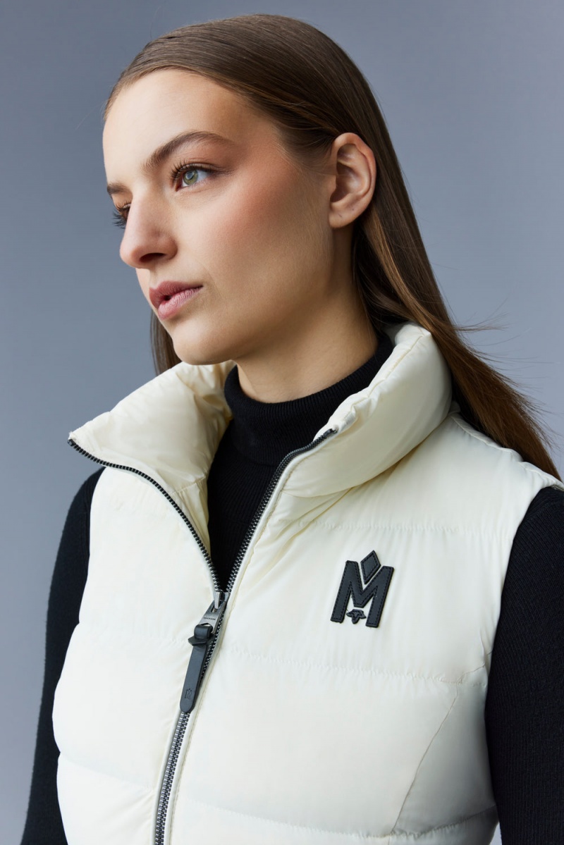 Mackage Gisela Stretch Light Down Stand Collar Väst Dam Grädde | QBHRU-2057