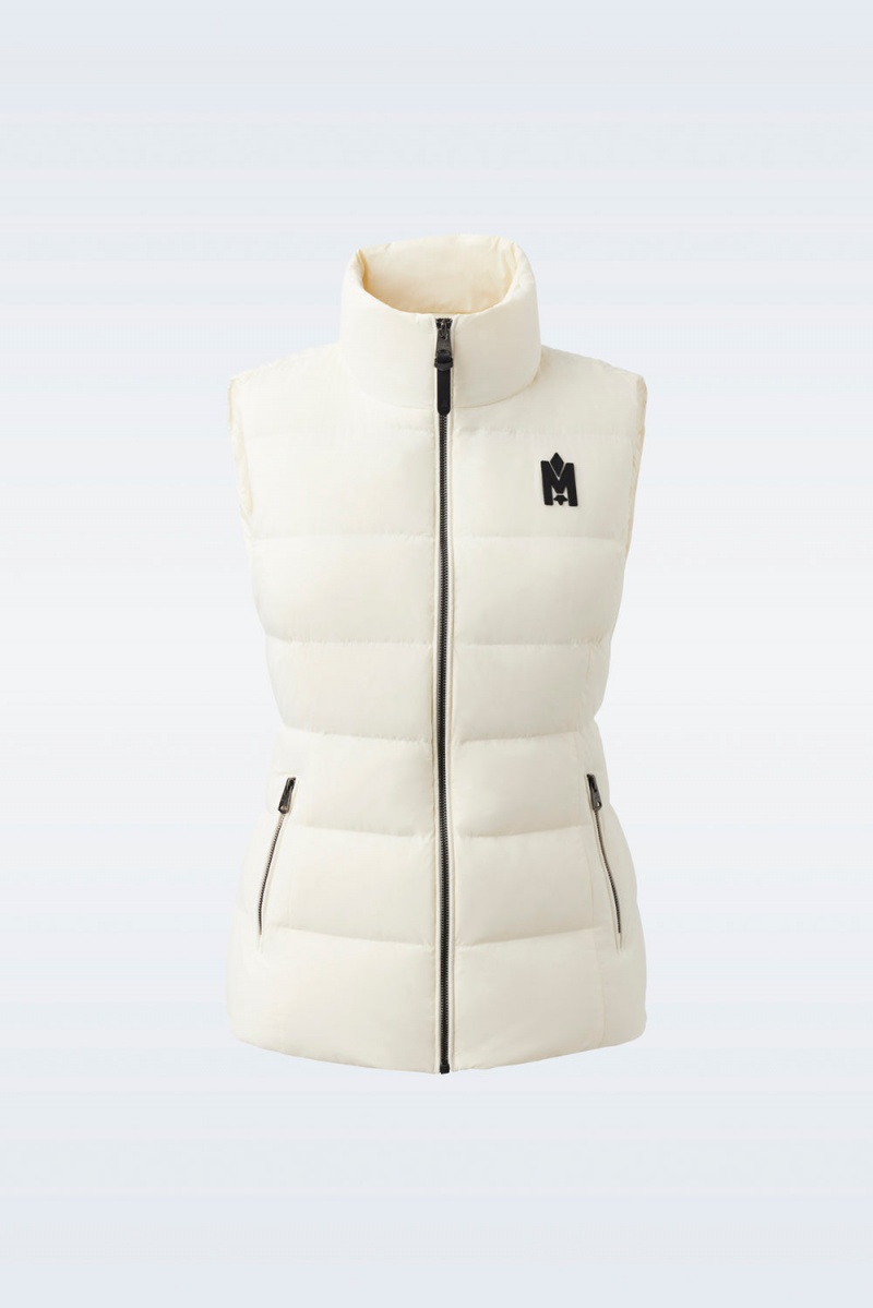 Mackage Gisela Stretch Light Down Stand Collar Väst Dam Grädde | QBHRU-2057