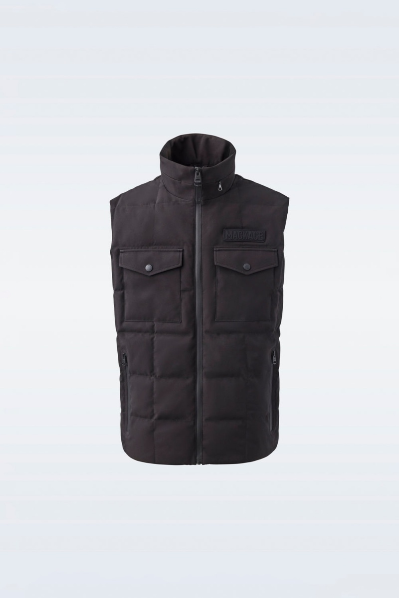 Mackage Hank Flex Tech Down Packable Hood Väst Herr Svarta | WUXJS-0865