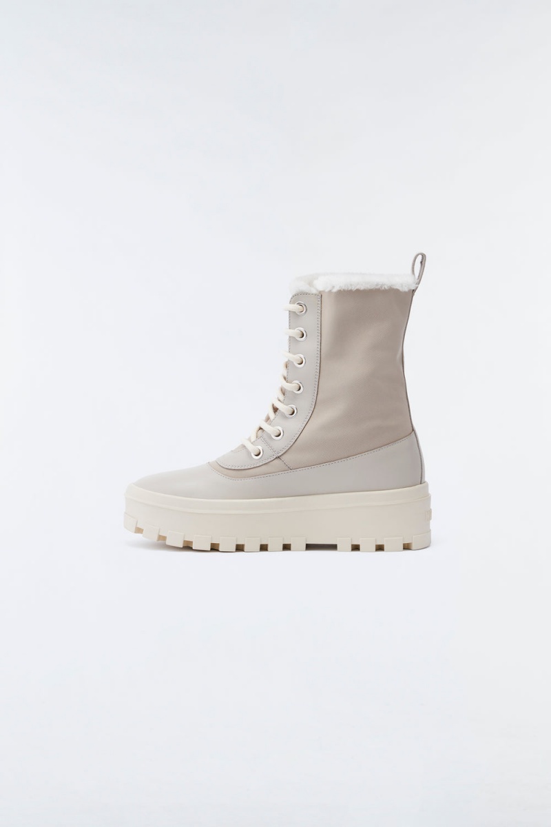 Mackage Hero-W Shearling-Fodrade Vinterkängor Dam Beige | BNDMP-8214