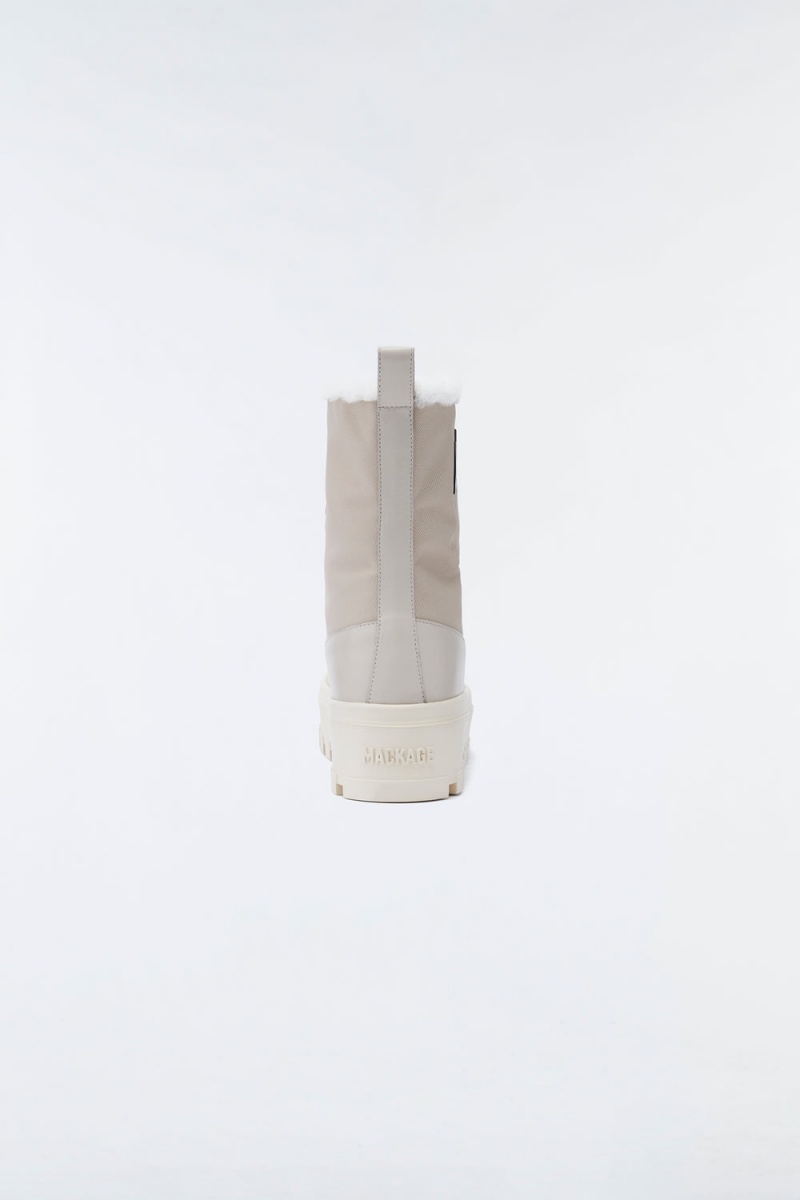 Mackage Hero-W Shearling-Fodrade Vinterkängor Dam Beige | BNDMP-8214