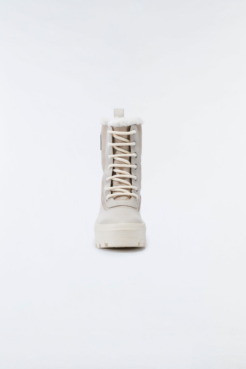 Mackage Hero-W Shearling-Fodrade Vinterkängor Dam Beige | BNDMP-8214
