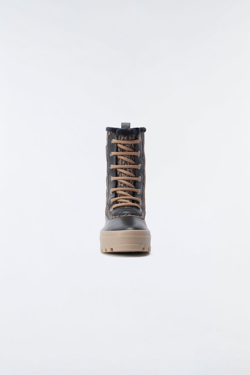 Mackage Hero Shearling-Fodrade Monogram Vinterkängor Herr Kaffe | TORML-1597