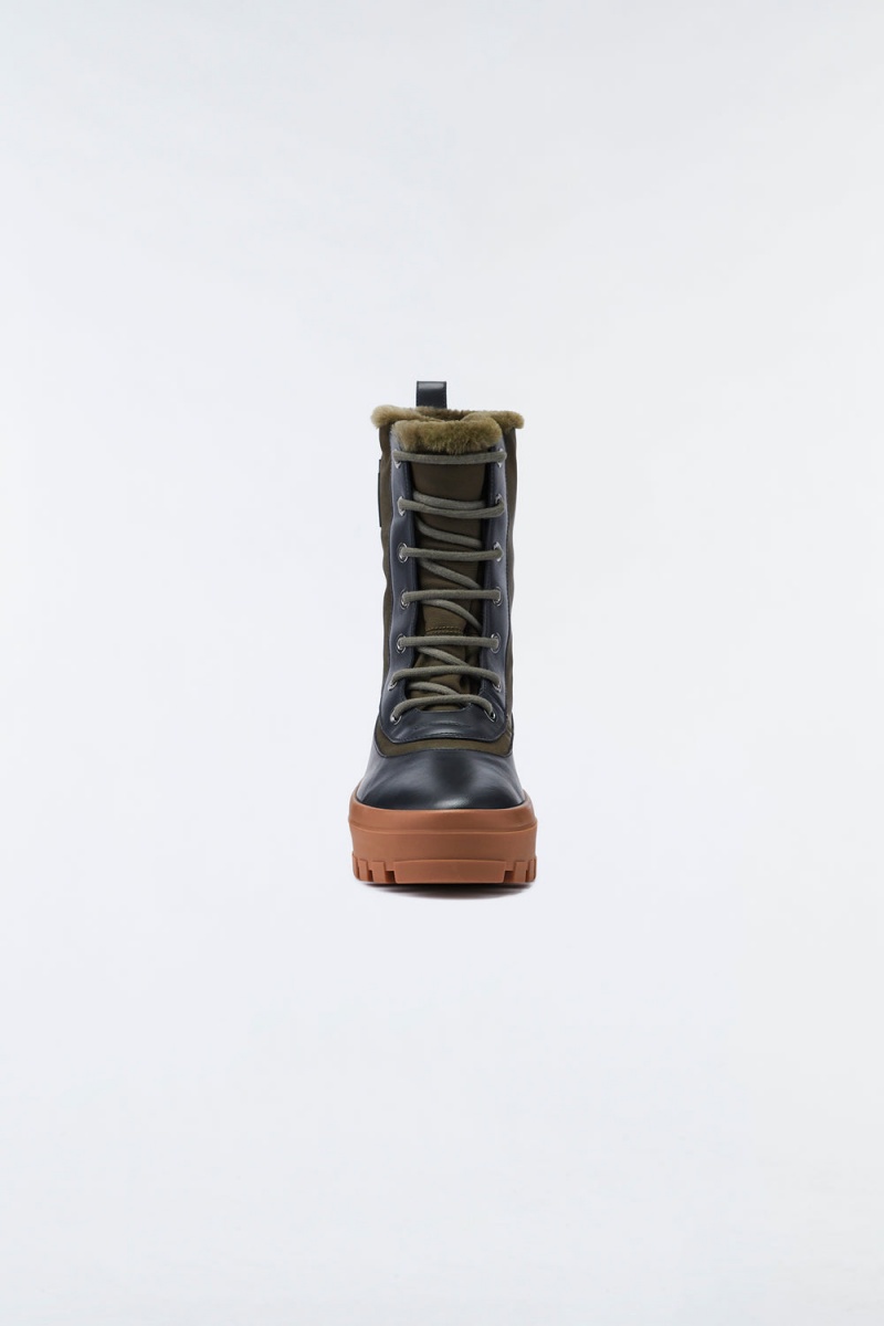 Mackage Hero Shearling-Fodrade Vinterkängor Herr Svarta Olivgröna | RICPT-2458