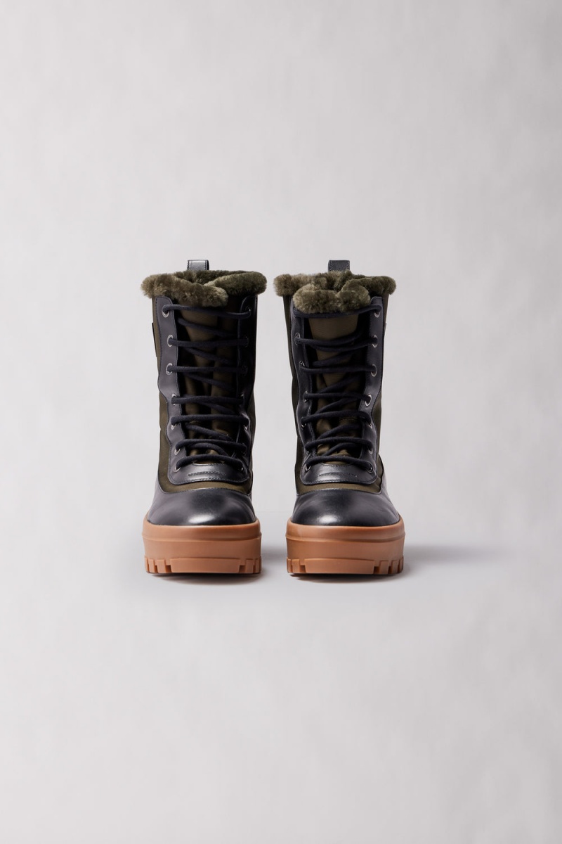 Mackage Hero Shearling-Fodrade Vinterkängor Herr Svarta Olivgröna | RICPT-2458