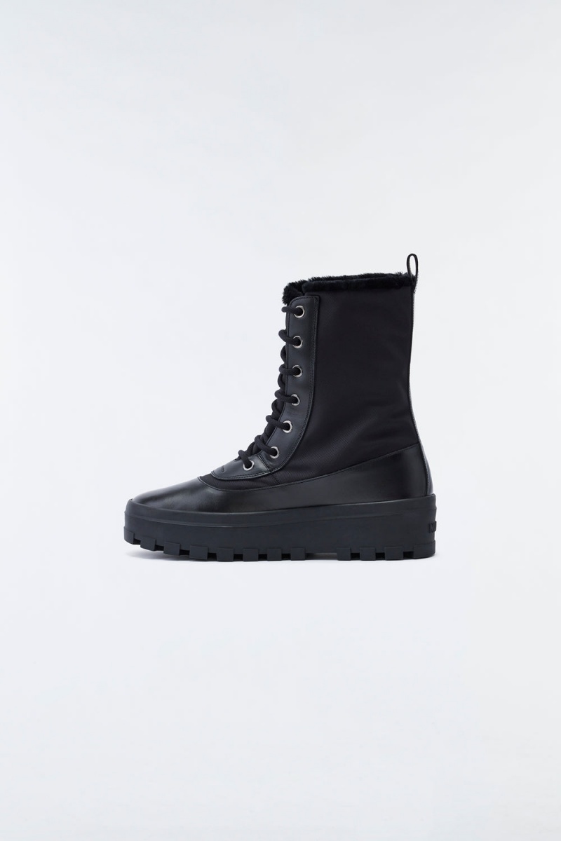 Mackage Hero Shearling-Fodrade Vinterkängor Herr Svarta | ENLWY-3075