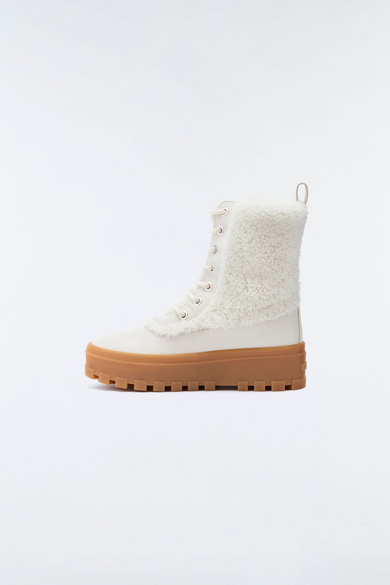 Mackage Hero Shearling Vinterkängor Dam Grädde | LANRV-9682
