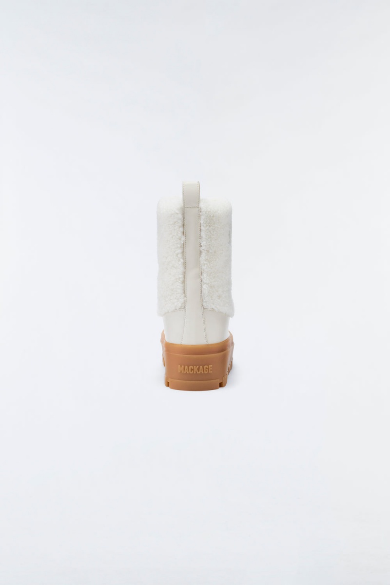 Mackage Hero Shearling Vinterkängor Dam Grädde | LANRV-9682