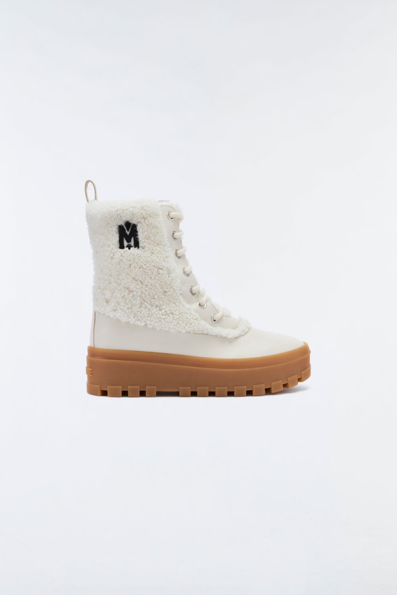 Mackage Hero Shearling Vinterkängor Dam Grädde | LANRV-9682