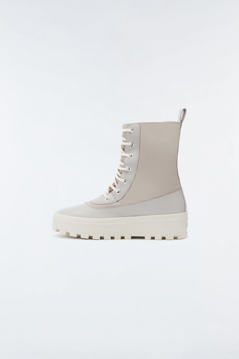 Mackage Hero Unlined Mackage Signature Lug Tread Sole Vinterkängor Dam Beige | EQLXV-4728