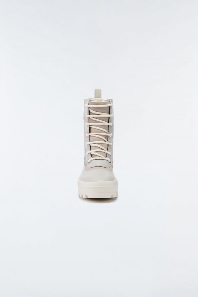 Mackage Hero Unlined Mackage Signature Lug Tread Sole Vinterkängor Dam Beige | EQLXV-4728