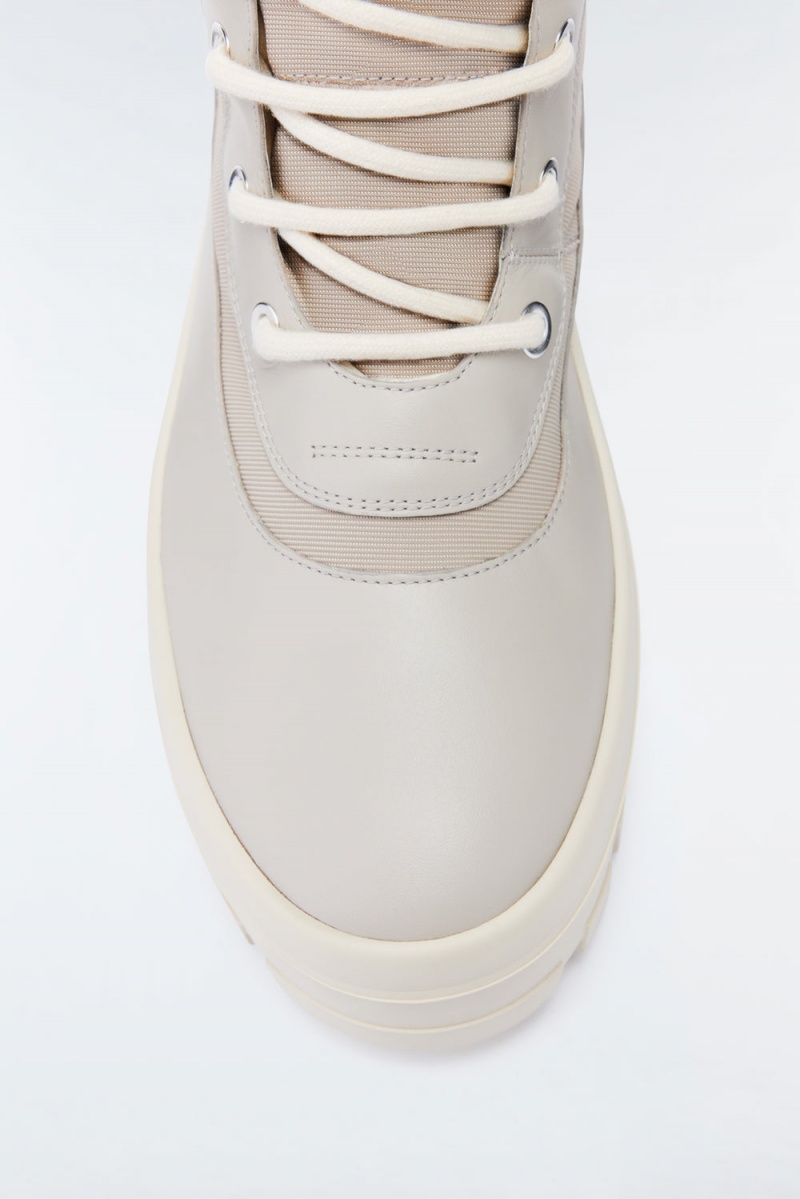 Mackage Hero Unlined Mackage Signature Lug Tread Sole Vinterkängor Dam Beige | EQLXV-4728