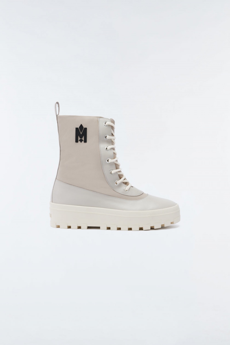 Mackage Hero Unlined Mackage Signature Lug Tread Sole Vinterkängor Dam Beige | EQLXV-4728