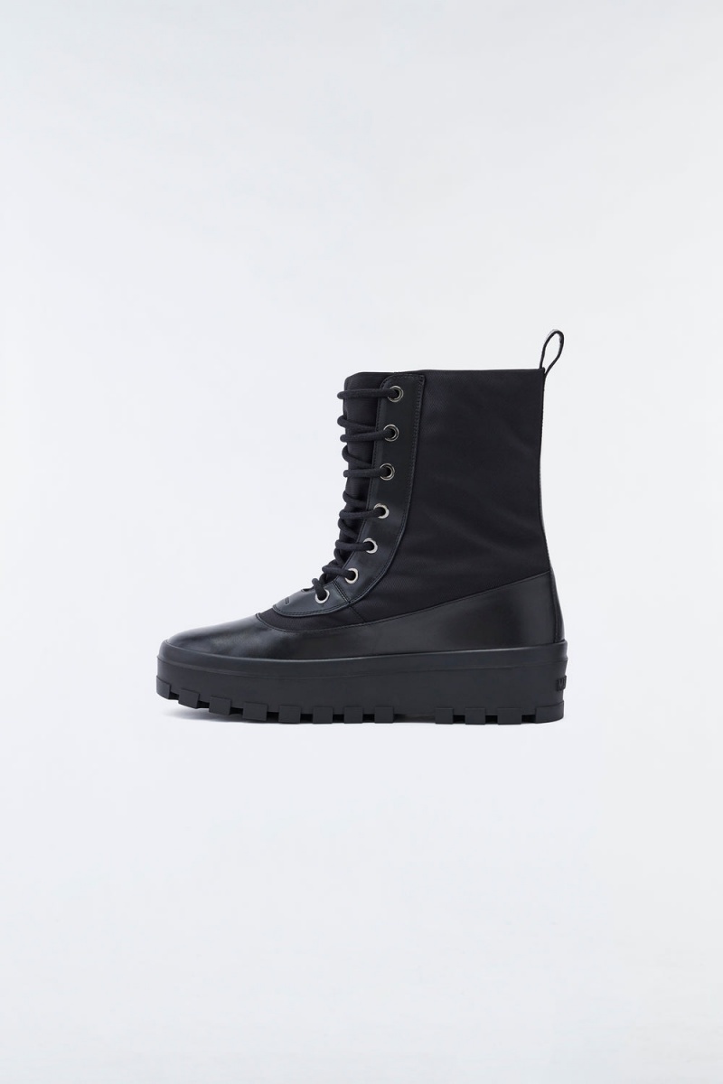 Mackage Hero Unlined Mackage Signature Lug Tread Vinterkängor Herr Svarta | GNFKS-3541