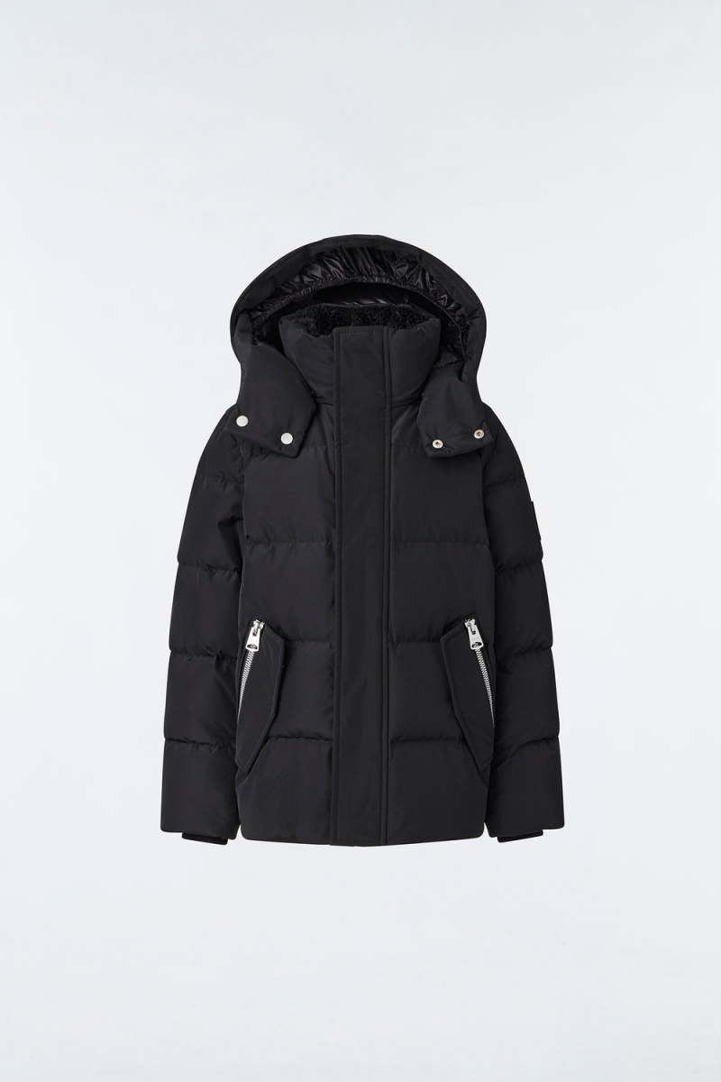 Mackage Hudson Nano Removable Hood Dunjackor Barn Svarta | KXNOB-8537