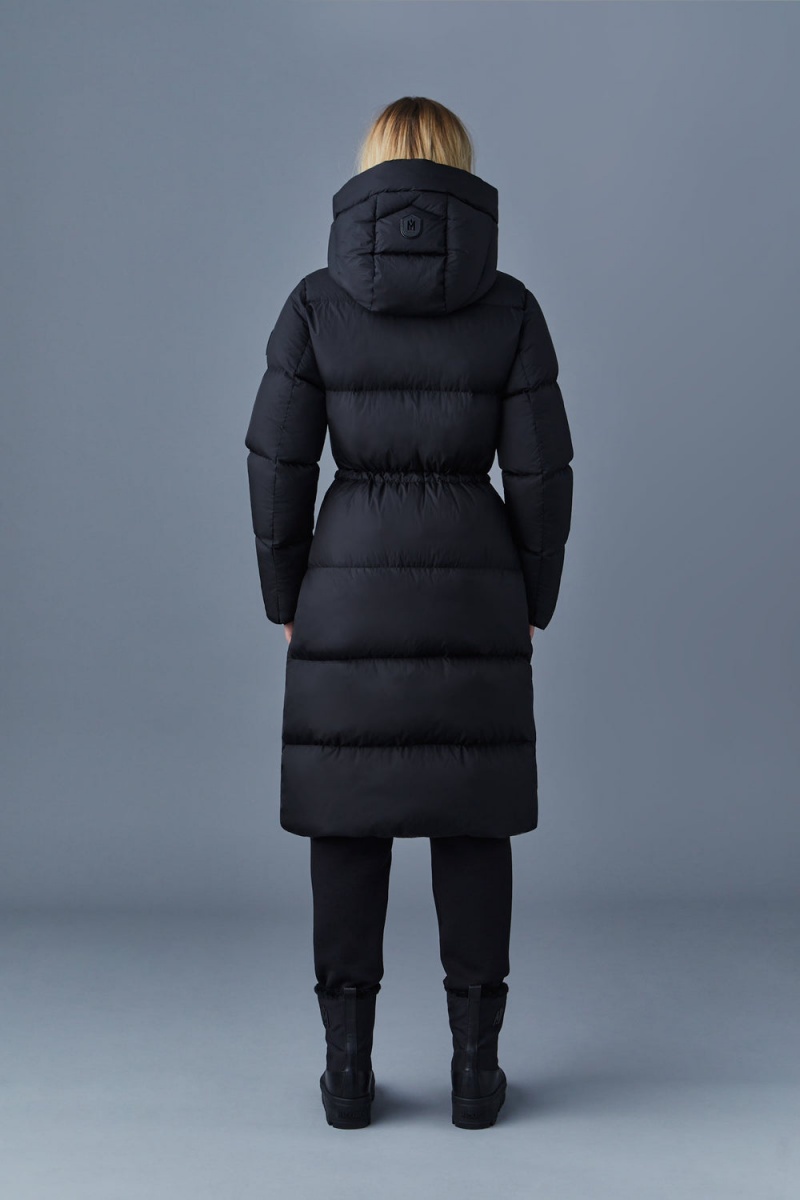 Mackage Ishani Foil Shield Long Hood Dunrockar Dam Svarta | GLRYO-2305