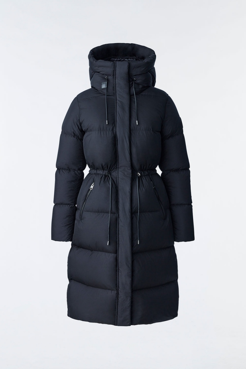 Mackage Ishani Foil Shield Long Hood Dunrockar Dam Svarta | GLRYO-2305