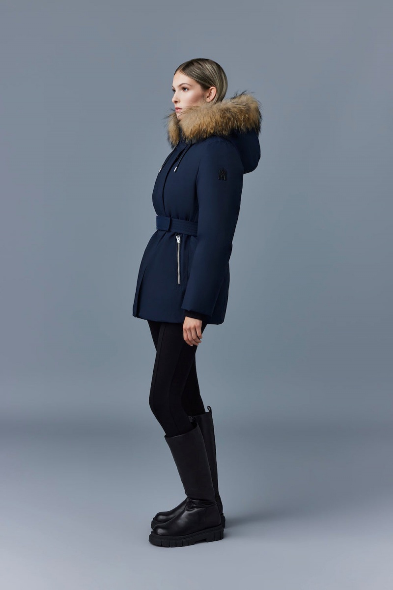 Mackage Jeni-Fz 2-In-1 Down Removable Bib & Fur Trim Parkajackor Dam Marinblå | YKQLZ-4065