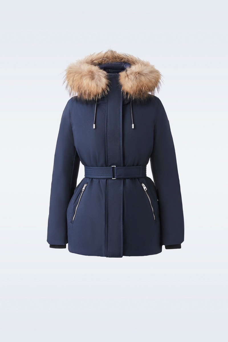 Mackage Jeni-Fz 2-In-1 Down Removable Bib & Fur Trim Parkajackor Dam Marinblå | YKQLZ-4065