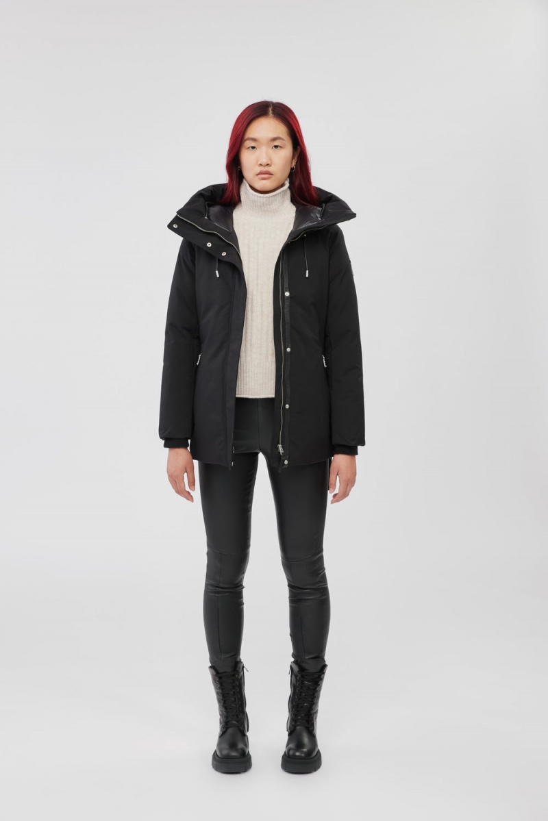 Mackage Jeni 2-In-1 Down Removable Bib And Silver Fox Fur Parkajackor Dam Svarta | VPKFL-2849