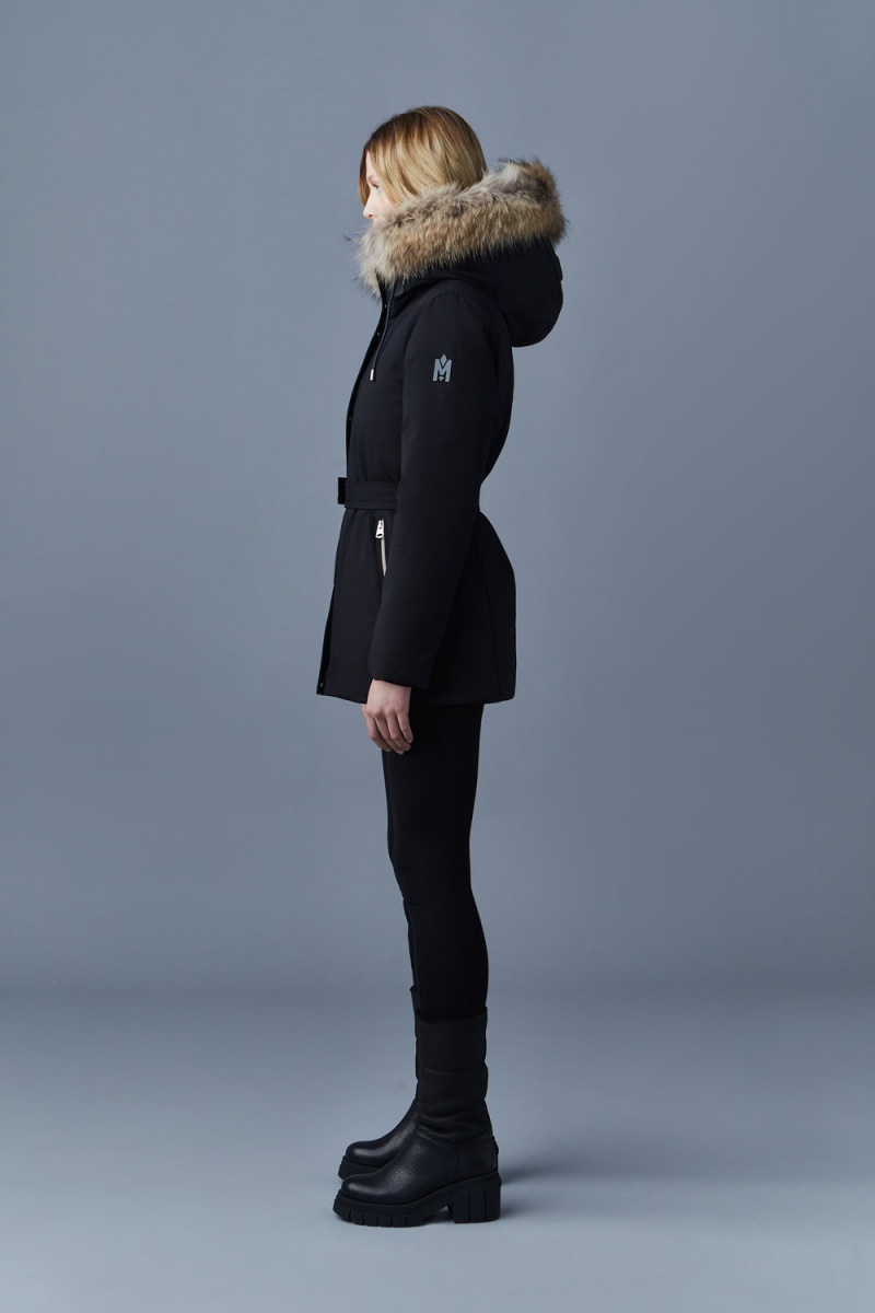 Mackage Jeni 2-In-1 Down Removable Bib And Natural Fur Parkajackor Dam Svarta | QHAXU-1356