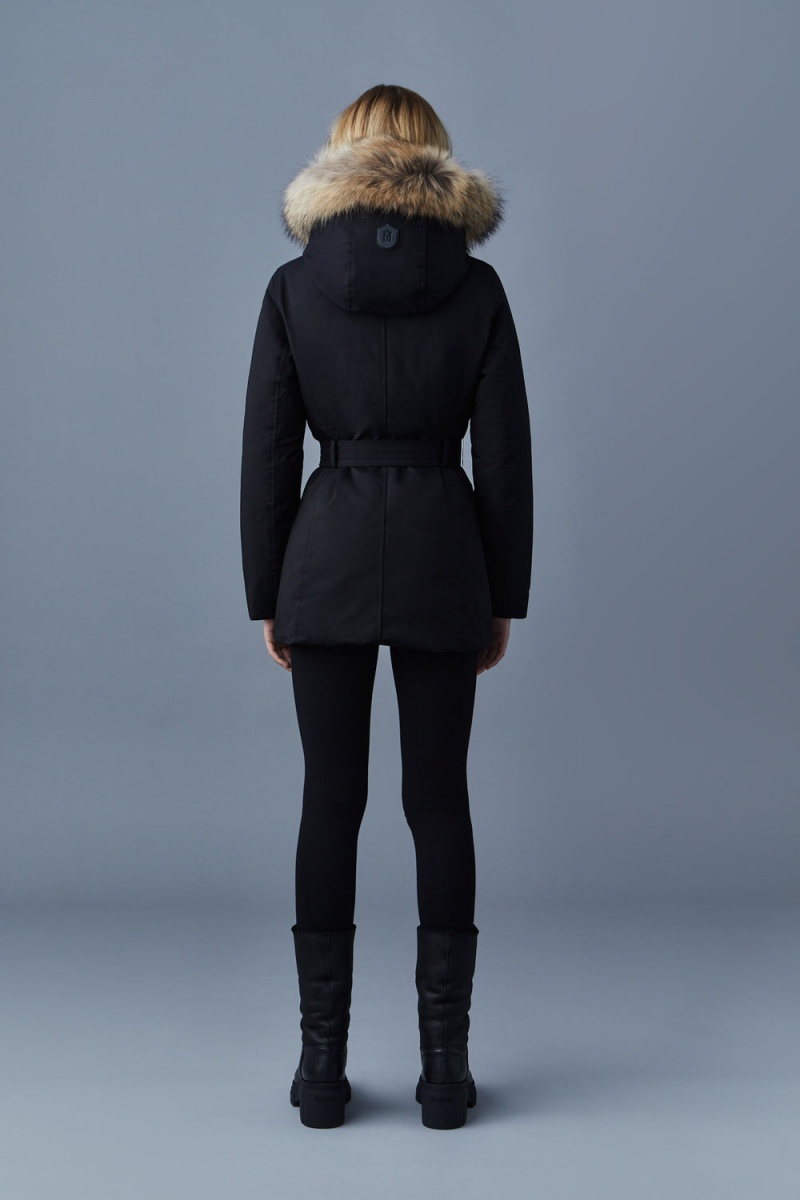 Mackage Jeni 2-In-1 Down Removable Bib And Natural Fur Parkajackor Dam Svarta | QHAXU-1356