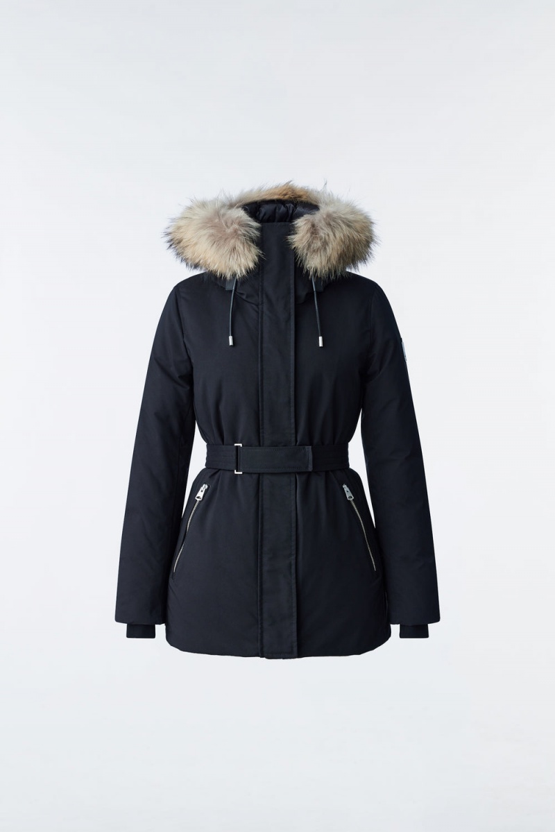 Mackage Jeni 2-In-1 Down Removable Bib And Natural Fur Parkajackor Dam Svarta | QHAXU-1356