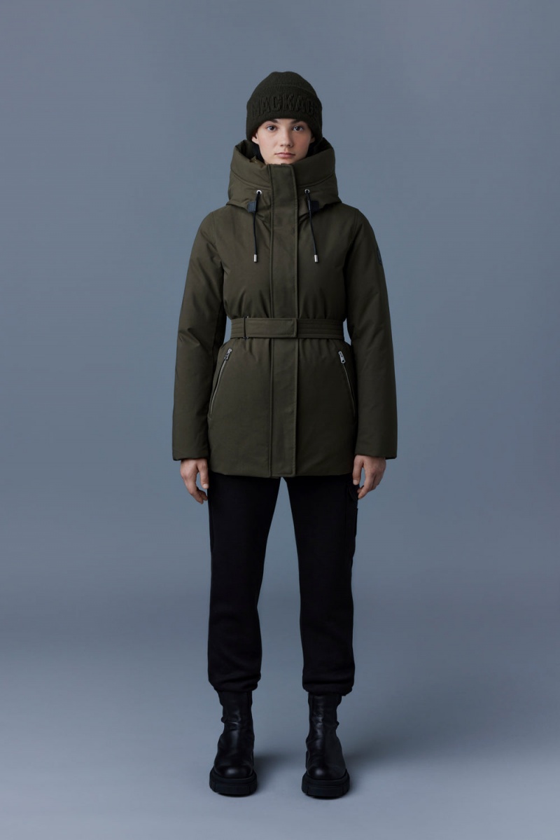 Mackage Jeni 2-In-1 Down Removable Bib Parkajackor Dam Olivgröna | IWEHX-5492