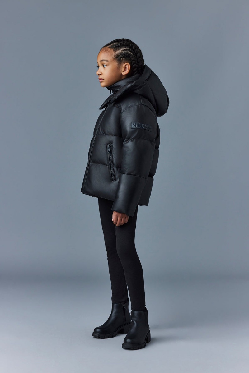 Mackage Jesse-Dl Läder Lätta Dunjackor Barn Svarta | TGWKS-2395