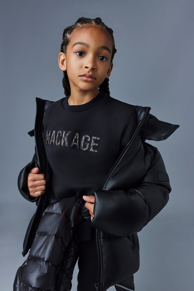 Mackage Jesse-Dl Läder Lätta Dunjackor Barn Svarta | TGWKS-2395