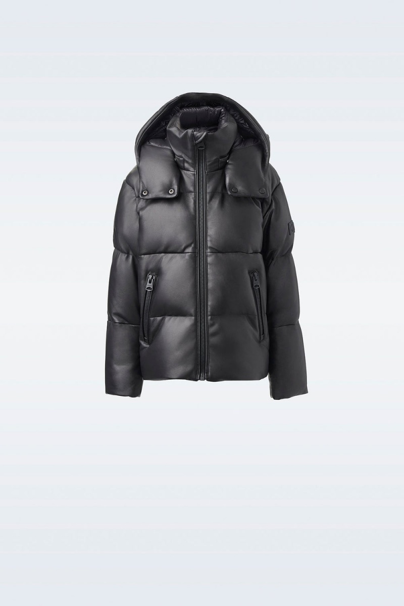 Mackage Jesse-Dl Läder Lätta Dunjackor Barn Svarta | TGWKS-2395