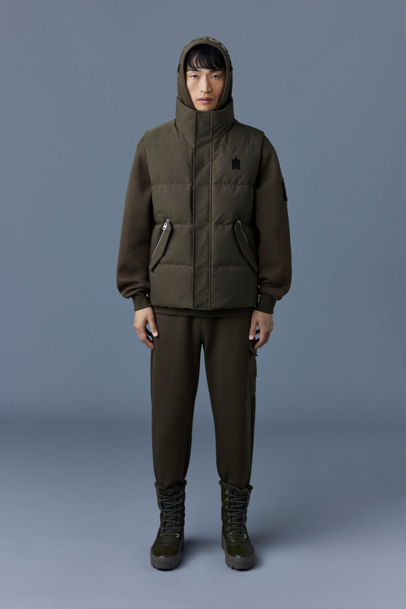 Mackage Joseph Nordic Tech Down Funnel Collar Väst Herr Olivgröna | EQDFH-7194