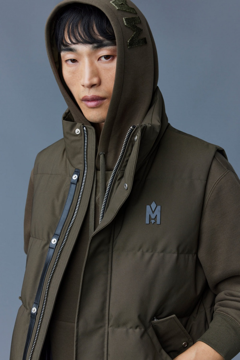 Mackage Joseph Nordic Tech Down Funnel Collar Väst Herr Olivgröna | EQDFH-7194