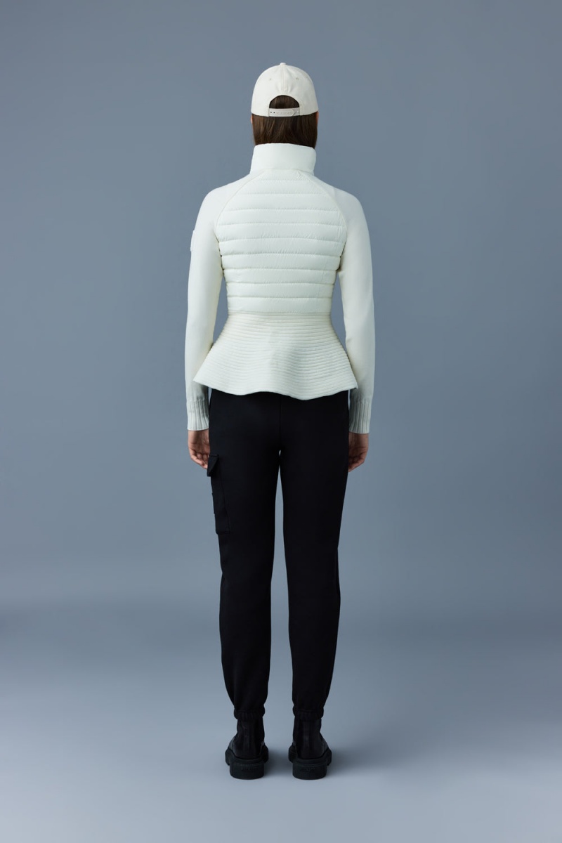 Mackage Joy Recycled Hybrid Cardigan Peplum Jackor Dam Grädde | DQEBH-7425