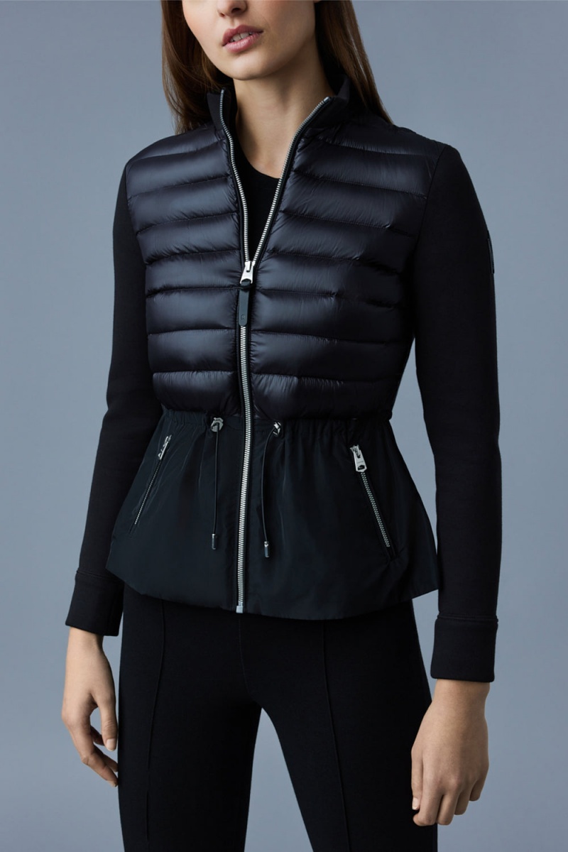 Mackage Joyce Hybrid Peplum Jackor Dam Svarta | CDKIP-6354