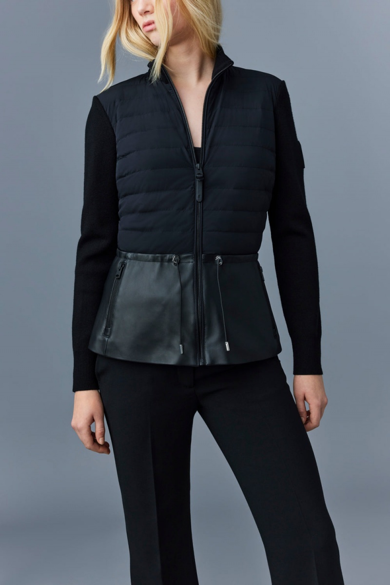 Mackage Joyce Hybrid Peplum Jackor Dam Svarta | XOVDN-5714