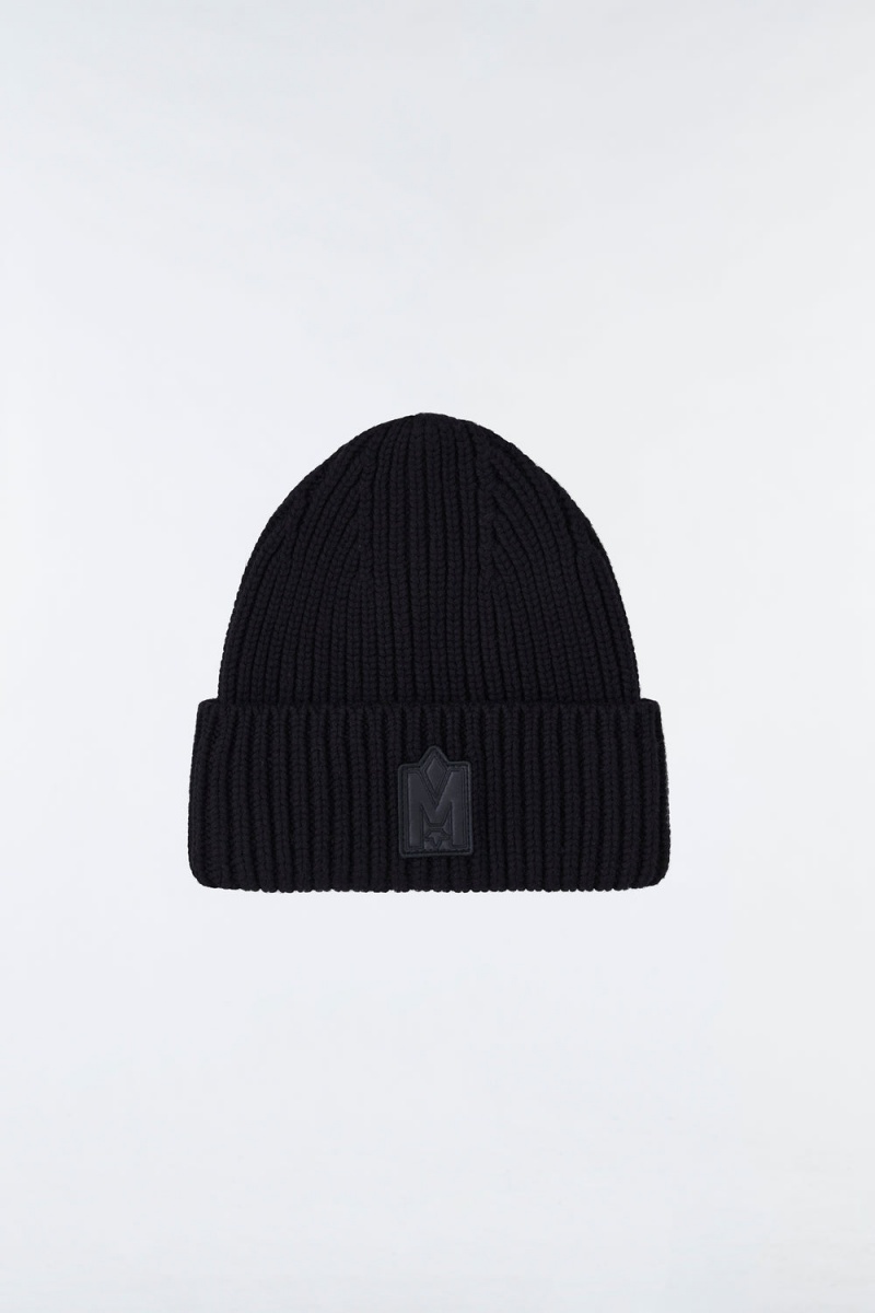 Mackage Jude Hand-Knit Toque Räfflad Cuff Mössa Dam Svarta | BVNPC-8053