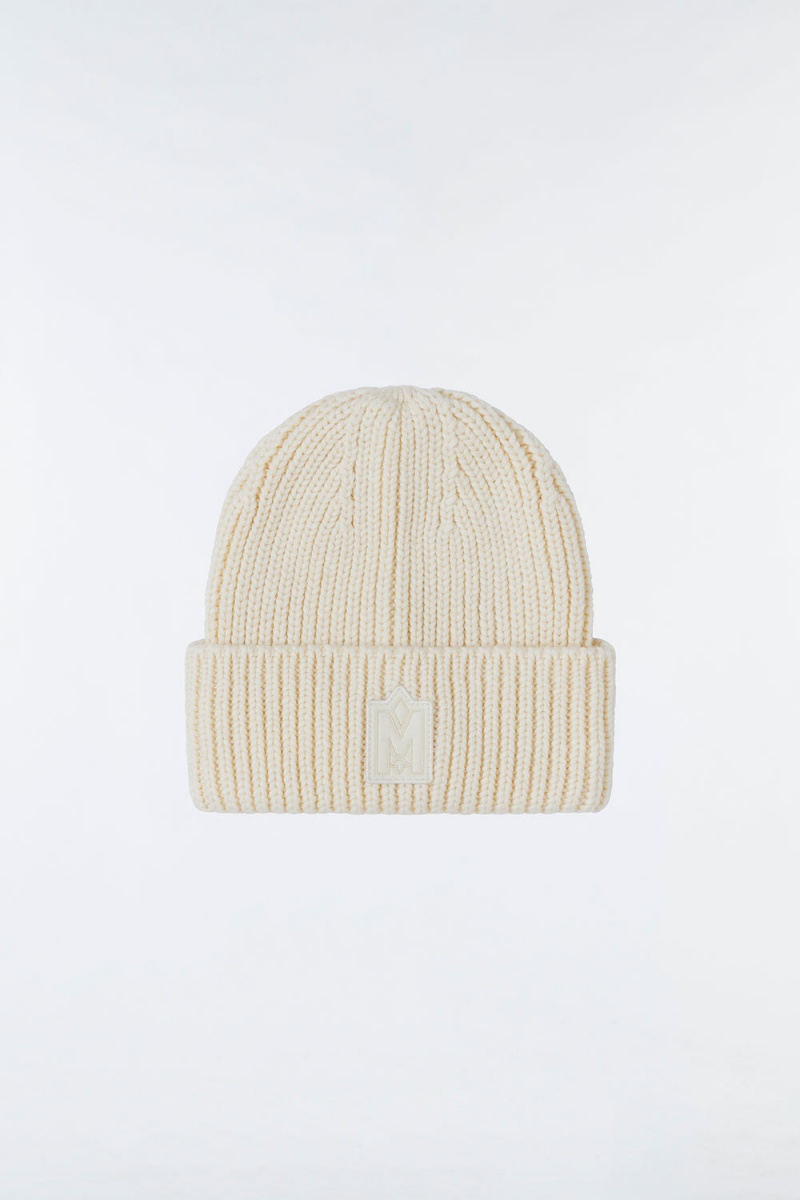 Mackage Jude Hand-Knit Toque Räfflad Cuff Mössa Dam Grädde | MVUDP-3470
