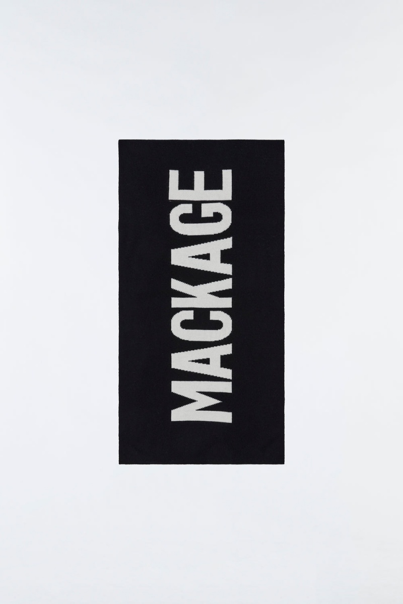 Mackage Juno 2-In-1 Merino Blend Logo Halsduk Herr Svarta | KVXIO-0972