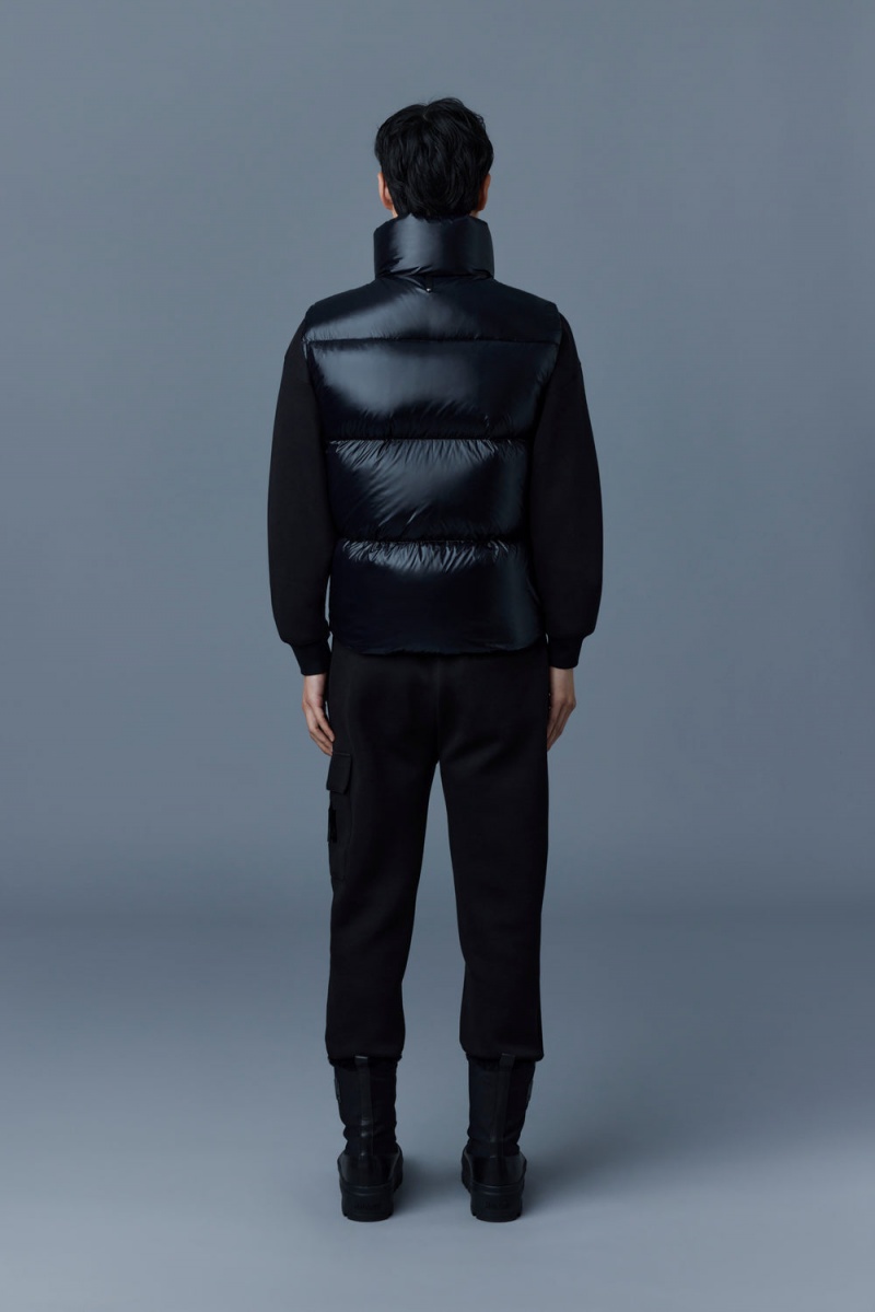 Mackage Kane Lustrous Light Down Funnel Collar Väst Herr Svarta | HWQJF-1594
