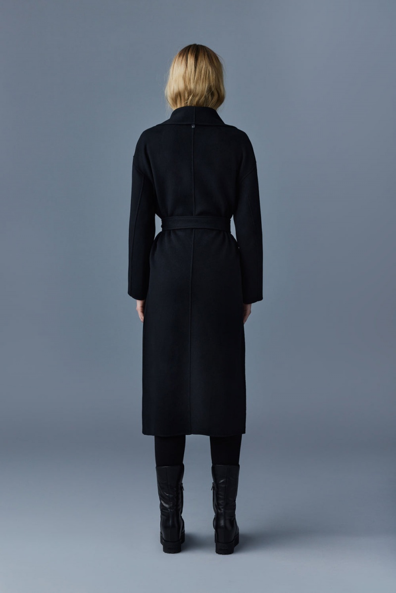 Mackage Kate Double-Face Ull Robe Rockar Dam Svarta | XNICM-6182