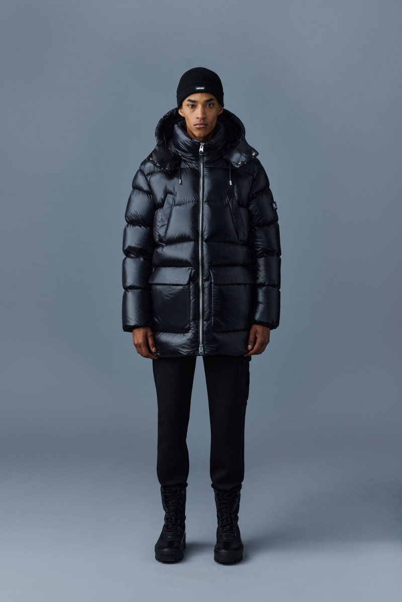 Mackage Kendrick Lustrous Light Down Hood Parkajackor Herr Svarta | KOWRG-6479