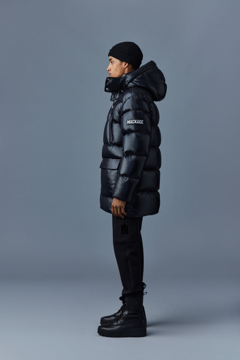Mackage Kendrick Lustrous Light Down Hood Parkajackor Herr Svarta | KOWRG-6479